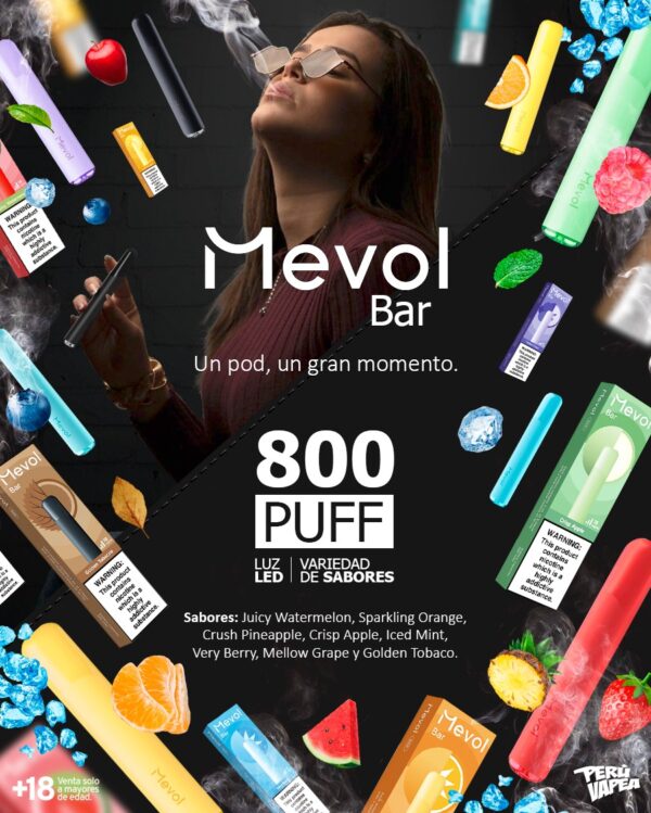 CIGARRO DESCARTABLE MEVOL BAR 800 PUFF