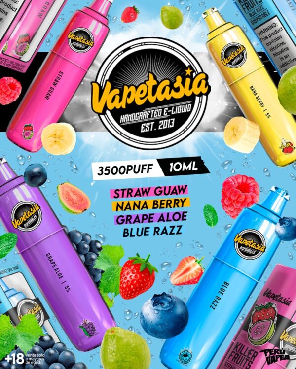 CIGARRO DESCARTABLE VAPETASIA 3500 PUFF